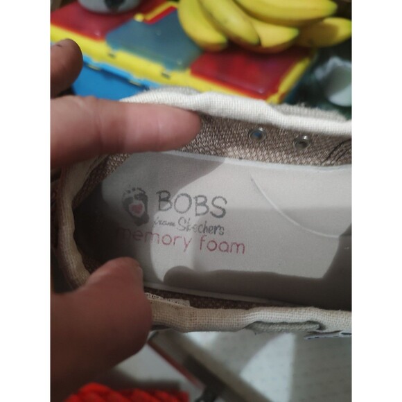 Bobs Skechers Canvas Slip On Shoes sz 9 Memory Foam Loafer women's - Picture 2 of 7